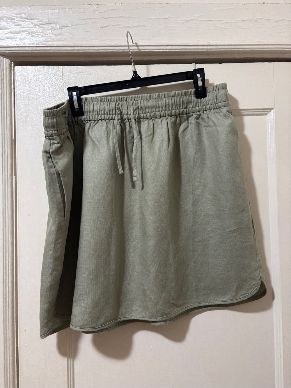 Madewell Sage Green Drawstring A-Line  Skirt
